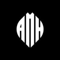 amx-Kreisbuchstaben-Logo-Design mit Kreis- und Ellipsenform. amx ellipsenbuchstaben mit typografischem stil. Die drei Initialen bilden ein Kreislogo. amx-Kreis-Emblem abstrakter Monogramm-Buchstaben-Markenvektor. vektor