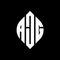 ajg-Kreisbuchstabe-Logo-Design mit Kreis- und Ellipsenform. ajg Ellipsenbuchstaben mit typografischem Stil. Die drei Initialen bilden ein Kreislogo. ajg Kreisemblem abstrakter Monogramm-Buchstabenmarkierungsvektor. vektor