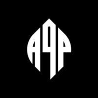 aqp-Kreisbuchstaben-Logo-Design mit Kreis- und Ellipsenform. aqp ellipsenbuchstaben mit typografischem stil. Die drei Initialen bilden ein Kreislogo. aqp Kreisemblem abstrakter Monogramm-Buchstabenmarkierungsvektor. vektor