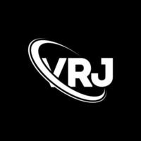 vrj logotyp. vrj brev. vrj bokstavslogotypdesign. initialer vrj logotyp länkad med cirkel och versaler monogram logotyp. vrj typografi för teknik, företag och fastighetsmärke. vektor