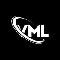 vml-Logo. vml-Brief. vml-Brief-Logo-Design. vml-Logo mit Initialen, verbunden mit Kreis und Monogramm-Logo in Großbuchstaben. vml-typografie für technologie-, geschäfts- und immobilienmarke. vektor