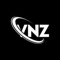 vnz-Logo. vnz brief. vnz-Brief-Logo-Design. Initialen vnz-Logo verbunden mit Kreis und Monogramm-Logo in Großbuchstaben. vnz Typografie für Technologie-, Business- und Immobilienmarke. vektor