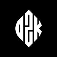 dzk-Kreisbuchstaben-Logo-Design mit Kreis- und Ellipsenform. dzk Ellipsenbuchstaben mit typografischem Stil. Die drei Initialen bilden ein Kreislogo. dzk-Kreis-Emblem abstrakter Monogramm-Buchstaben-Markierungsvektor. vektor