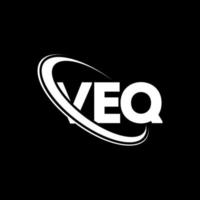 veq-Logo. veq Brief. veq-Buchstaben-Logo-Design. Initialen veq-Logo verbunden mit Kreis und Monogramm-Logo in Großbuchstaben. veq Typografie für Technologie-, Business- und Immobilienmarke. vektor