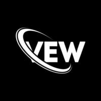 vew-Logo. ve Brief. Vew-Brief-Logo-Design. Initialen-Vew-Logo, verbunden mit einem Kreis und einem Monogramm-Logo in Großbuchstaben. vew Typografie für Technologie-, Geschäfts- und Immobilienmarke. vektor