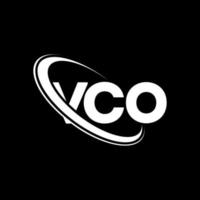 vco-Logo. vco-Brief. vco-Buchstaben-Logo-Design. Initialen vco-Logo verbunden mit Kreis und Monogramm-Logo in Großbuchstaben. vco Typografie für Technologie-, Geschäfts- und Immobilienmarke. vektor