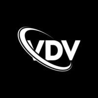 vdv logotyp. vdv brev. vdv brev logotyp design. initialer vdv logotyp länkad med cirkel och versaler monogram logotyp. vdv typografi för teknik, företag och fastighetsmärke. vektor