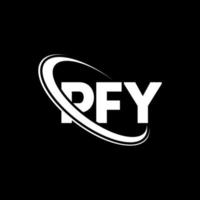 pfy logotyp. pfy brev. pfy bokstavslogotypdesign. initialer pfy logotyp länkad med cirkel och versaler monogram logotyp. pfy typografi för teknik, affärs- och fastighetsmärke. vektor