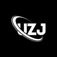 uzj logotyp. uzj bokstav. uzj bokstavslogotyp design. initialer uzj logotyp länkad med cirkel och versaler monogram logotyp. uzj typografi för teknik, affärs- och fastighetsmärke. vektor