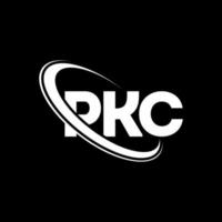 pkc logotyp. pkc brev. pkc bokstavslogotypdesign. initialer pkc logotyp länkad med cirkel och versaler monogram logotyp. pkc typografi för teknik, företag och fastighetsmärke. vektor
