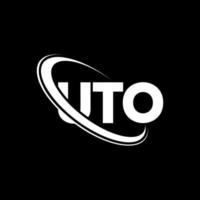 uto logotyp. uto brev. uto letter logotyp design. initialer uto logotyp länkad med cirkel och versaler monogram logotyp. uto typografi för teknik, företag och fastighetsmärke. vektor