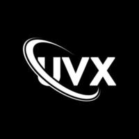 uvx-Logo. uvx-Brief. uvx-Brief-Logo-Design. Initialen uvx-Logo, verbunden mit Kreis und Monogramm-Logo in Großbuchstaben. uvx-Typografie für Technologie-, Geschäfts- und Immobilienmarken. vektor