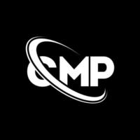 cmp logotyp. cmp bokstav. cmp brev logotyp design. initialer cmp logotyp länkad med cirkel och versaler monogram logotyp. cmp typografi för teknik, företag och fastighetsmärke. vektor