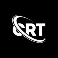 crt-Logo. crt-Brief. crt-Brief-Logo-Design. Initialen-CRT-Logo, verbunden mit Kreis und Monogramm-Logo in Großbuchstaben. Crt-Typografie für Technologie-, Geschäfts- und Immobilienmarken. vektor