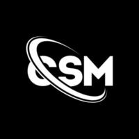 csm-logotyp. csm-brev. csm-bokstavsdesign. initialer csm logotyp länkad med cirkel och versaler monogram logotyp. csm-typografi för teknik, företag och fastighetsmärke. vektor