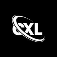 cxl logotyp. cxl bokstav. cxl bokstavslogotypdesign. initialer cxl logotyp länkad med cirkel och versaler monogram logotyp. cxl typografi för teknik, företag och fastighetsmärke. vektor