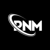 pnm-Logo. Pnm-Brief. pnm-Buchstaben-Logo-Design. Pnm-Logo mit Initialen, verbunden mit Kreis und Monogramm-Logo in Großbuchstaben. pnm-typografie für technologie-, geschäfts- und immobilienmarke. vektor