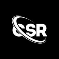 csr-Logo. CSR-Brief. CSR-Brief-Logo-Design. csr-initialenlogo verbunden mit kreis und monogrammlogo in großbuchstaben. csr-typografie für technologie-, geschäfts- und immobilienmarke. vektor