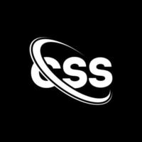 CSS-Logo. css-Brief. css-Buchstaben-Logo-Design. css-Logo mit Initialen, verbunden mit Kreis und Monogramm-Logo in Großbuchstaben. CSS-Typografie für Technologie-, Geschäfts- und Immobilienmarken. vektor