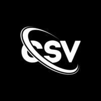 csv-Logo. csv-Brief. csv-Buchstaben-Logo-Design. CSV-Logo mit Initialen, verbunden mit Kreis und Monogramm-Logo in Großbuchstaben. csv-typografie für technologie-, geschäfts- und immobilienmarke. vektor