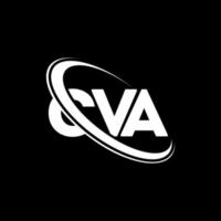 cva-Logo. cva-Brief. Logo-Design mit cva-Buchstaben. Initialen cva-Logo verbunden mit Kreis und Monogramm-Logo in Großbuchstaben. cva-typografie für technologie-, geschäfts- und immobilienmarke. vektor