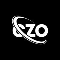 czo-Logo. czo-Brief. czo-Buchstaben-Logo-Design. Czo-Logo mit Initialen, verbunden mit Kreis und Monogramm-Logo in Großbuchstaben. czo-typografie für technologie-, geschäfts- und immobilienmarke. vektor