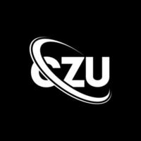 czu logotyp. czu brev. czu brev logotyp design. initialer czu logotyp länkad med cirkel och versaler monogram logotyp. czu-typografi för varumärket teknik, företag och fastigheter. vektor