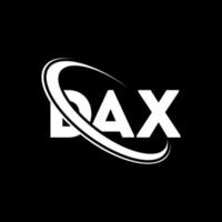 dax-Logo. Dax-Brief. Dax-Brief-Logo-Design. Initialen dax-Logo verbunden mit Kreis und Monogramm-Logo in Großbuchstaben. dax-typografie für technologie-, geschäfts- und immobilienmarke. vektor