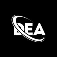 dea-Logo. guter Brief. Logo-Design mit DEA-Buchstaben. Initialen dea-Logo verbunden mit Kreis und Monogramm-Logo in Großbuchstaben. dea Typografie für Technologie-, Geschäfts- und Immobilienmarke. vektor