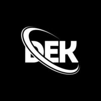 dek-Logo. Dek-Brief. dek-Brief-Logo-Design. Initialen dek-Logo, verbunden mit Kreis und Monogramm-Logo in Großbuchstaben. dek Typografie für Technologie-, Geschäfts- und Immobilienmarke. vektor