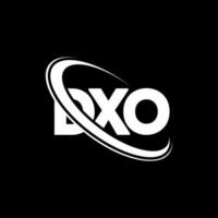 dxo logotyp. dxo brev. dxo bokstavslogotypdesign. initialer dxo logotyp länkad med cirkel och versaler monogram logotyp. dxo typografi för teknik, företag och fastighetsmärke. vektor