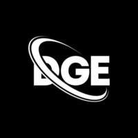dge-Logo. dge-Brief. dge-Brief-Logo-Design. Initialen dge-Logo verbunden mit Kreis und Monogramm-Logo in Großbuchstaben. dge-typografie für technologie-, geschäfts- und immobilienmarke. vektor