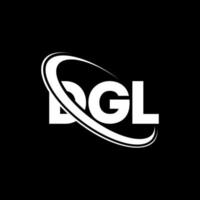 dgl logotyp. dgl brev. dgl brev logotyp design. initialer dgl logotyp länkad med cirkel och versaler monogram logotyp. dgl typografi för teknik, företag och fastighetsmärke. vektor