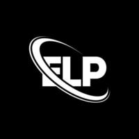 elp logotyp. elp brev. elp brev logotyp design. initialer elp logotyp länkad med cirkel och versaler monogram logotyp. elp typografi för teknik, företag och fastighetsmärke. vektor