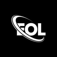 eol-Logo. EOL-Brief. eol-Buchstaben-Logo-Design. Initialen eol-Logo verbunden mit Kreis und Monogramm-Logo in Großbuchstaben. eol-typografie für technologie-, geschäfts- und immobilienmarke. vektor