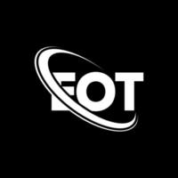 eot logotyp. eot brev. eot brev logotyp design. initialer eot logotyp länkad med cirkel och versaler monogram logotyp. eot typografi för teknik, företag och fastighetsmärke. vektor
