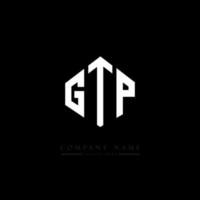 gtp-Brief-Logo-Design mit Polygonform. Gtp-Polygon- und Würfelform-Logo-Design. Gtp-Hexagon-Vektor-Logo-Vorlage in weißen und schwarzen Farben. gtp-monogramm, geschäfts- und immobilienlogo. vektor