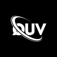 quv-Logo. quv-Brief. quv-Brief-Logo-Design. Initialen quv-Logo verbunden mit Kreis und Monogramm-Logo in Großbuchstaben. quv typografie für technologie-, geschäfts- und immobilienmarke. vektor