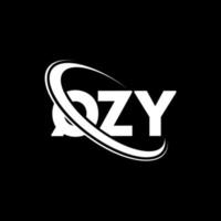 qzy-Logo. qzy brief. qzy-Buchstaben-Logo-Design. Initialen qzy-Logo verbunden mit Kreis und Monogramm-Logo in Großbuchstaben. qzy typografie für technologie-, geschäfts- und immobilienmarke. vektor