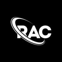 rac logotyp. rac brev. rac letter logotyp design. initialer rac logotyp länkad med cirkel och versaler monogram logotyp. rac-typografi för teknik-, affärs- och fastighetsmärke. vektor