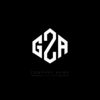 gza brev logotyp design med polygon form. gza polygon och kubform logotypdesign. gza hexagon vektor logotyp mall vita och svarta färger. gza monogram, affärs- och fastighetslogotyp.