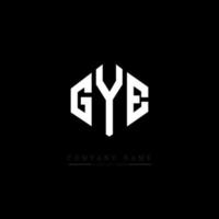 gye brev logotyp design med polygon form. gye polygon och kub form logotyp design. gye hexagon vektor logotyp mall vita och svarta färger. gye monogram, affärs- och fastighetslogotyp.