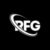 rfg logotyp. rfg brev. rfg brev logotyp design. initialer rfg logotyp länkad med cirkel och versaler monogram logotyp. rfg-typografi för teknik-, affärs- och fastighetsmärke. vektor