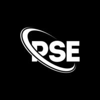 pse-Logo. Pse Brief. ps-Buchstaben-Logo-Design. Initialen pse-Logo verbunden mit Kreis und Monogramm-Logo in Großbuchstaben. pse-typografie für technologie-, geschäfts- und immobilienmarke. vektor