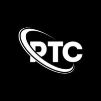 ptc-Logo. PTC-Brief. ptc-Buchstaben-Logo-Design. Initialen PTC-Logo verbunden mit Kreis und Monogramm-Logo in Großbuchstaben. ptc-typografie für technologie-, geschäfts- und immobilienmarke. vektor