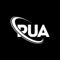 Pua-Logo. Pua-Brief. Pua-Buchstaben-Logo-Design. Initialen-Pua-Logo, verbunden mit Kreis und Monogramm-Logo in Großbuchstaben. pua-typografie für technologie-, geschäfts- und immobilienmarke. vektor
