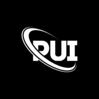 Pui-Logo. Pui-Brief. Pui-Brief-Logo-Design. Initialen-Pui-Logo, verbunden mit Kreis und Monogramm-Logo in Großbuchstaben. pui-typografie für technologie-, geschäfts- und immobilienmarke. vektor