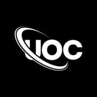 uoc logotyp. uoc bokstav. uoc bokstavslogotypdesign. initialer uoc logotyp länkad med cirkel och versaler monogram logotyp. uoc typografi för teknik, företag och fastighetsmärke. vektor