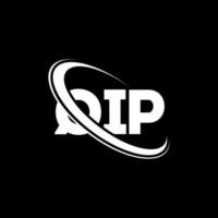 qip-Logo. Qip-Brief. Qip-Brief-Logo-Design. Initialen-QIP-Logo, verbunden mit Kreis und Monogramm-Logo in Großbuchstaben. qip-typografie für technologie-, geschäfts- und immobilienmarke. vektor