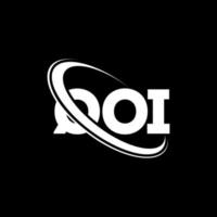qoi-Logo. Qoi-Brief. Qoi-Brief-Logo-Design. Initialen qoi-Logo verbunden mit Kreis und Monogramm-Logo in Großbuchstaben. qoi typografie für technologie-, geschäfts- und immobilienmarke. vektor